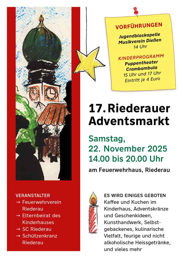 Plakat zum 17. Riederauer Adventsmarkt