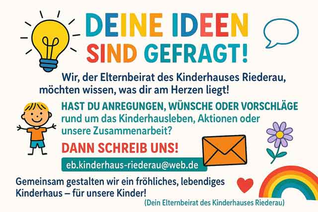 Infotafel des Elternbeirats zu Ideen der Eltern