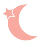 Piktogramm der Mondgruppe mit Darstellung abnehmender Mond und ein Stern